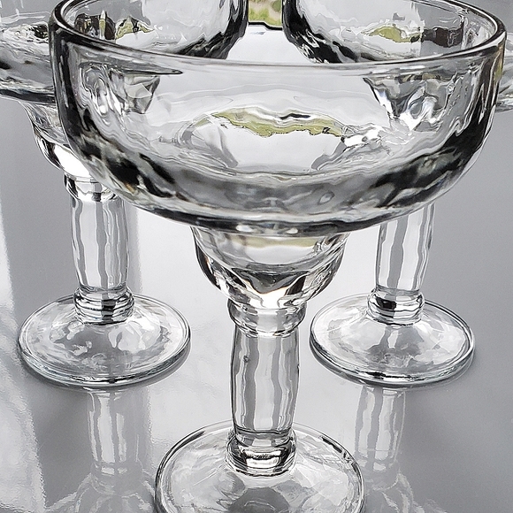 (3 pc set)🍹Margarita Textured Clear 9oz Glasses - Picture 3 of 8